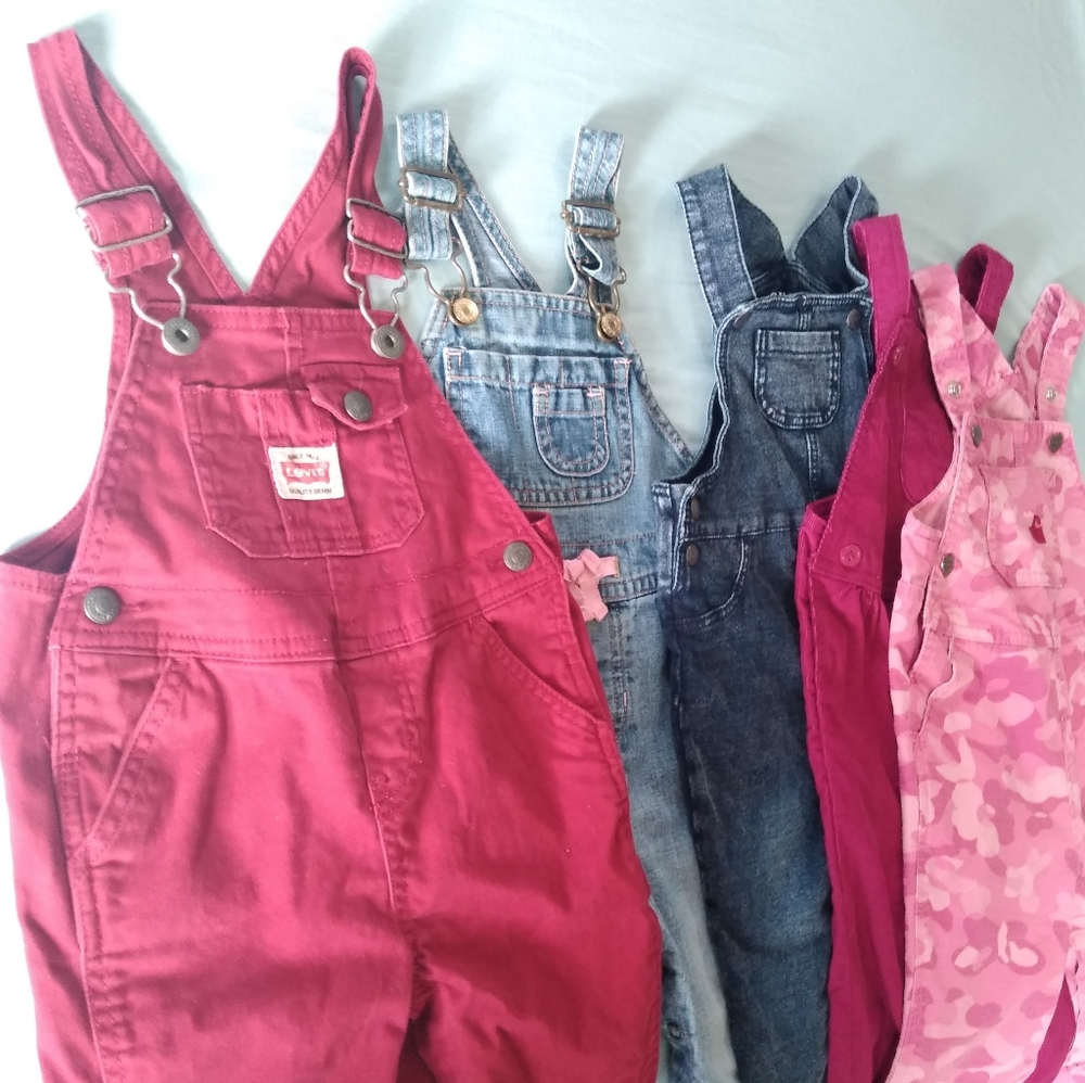 ✨ Baby girl 12-24 mo denim corduroy overall bundle